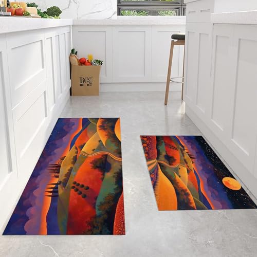 Tapetes de cocina antideslizantes juego de 2 alfombras lavables para decoración 5