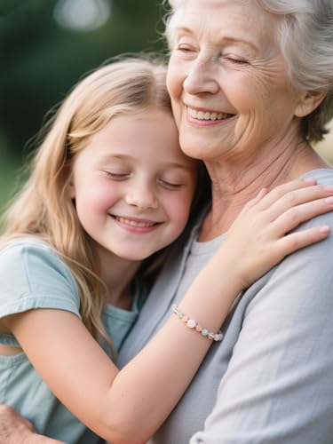 HGDEER Granddaughter Bracelet Gift - Natural Crystal Healing Stones with Meaningful Quote Card - Rose Quartz Moonstone Jewelry from Grandparents2