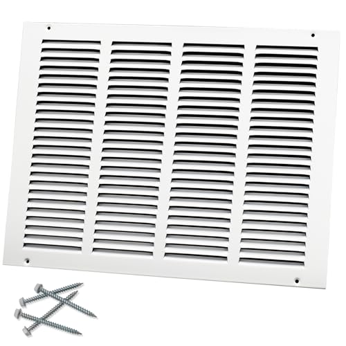 Howeall 16"W x 12"H [Duct Opening Size] Steel Return Air Grille, Air Return Vent Cover for Ceiling and Sidewall - HVAC Air Vent Covers - [Outer Dimensions: 17.75"W x 13.75"H]