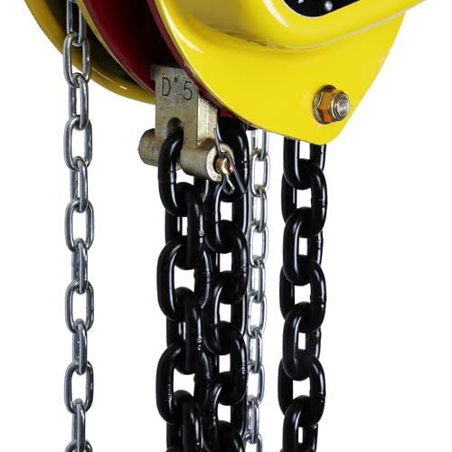 Image of IZOM Hand Chain Pulley Block 3 Ton Heavy Duty Hand Hoist Manual 3 meter Lifting, 80 Grade Load Chain Pulley Steel Construction for Lifting Good in Transport, Warehouse, Workshop Garages