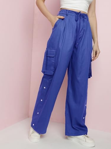 Image of KOTTY Women's High Rise Relaxed || Straight || Joggers Fit Cargo's for Pants || Trousers