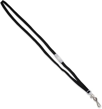 Advantus Deluxe Safety Lanyards, Metal J-Hook Style, 36" Long, Black, 24/Box