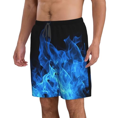 Blue Flame Men's Swim Trunks Quick Dry Board Shorts with Pockets Casual Drawstring Beach Shorts2