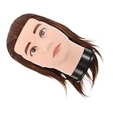 TIDTALEO Haarstyling und Hitzebeständigem Material Mannequinkopf aus Echthaar mit Realistischem Griff für Friseurübungen für Salon und Privatpraxis