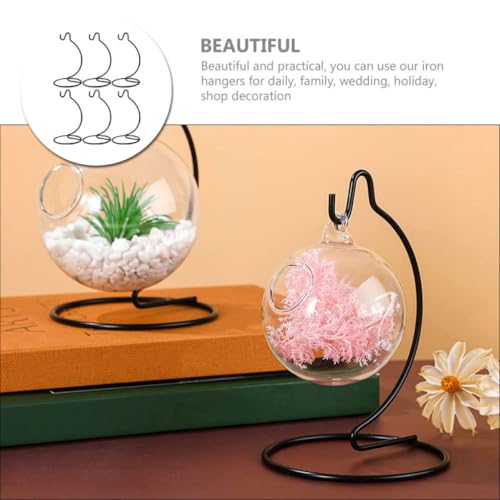 Soporte Redondo de Hierro Estable Negro Pack de 6 Piezas Resistentes 8