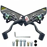 VRWEARE Motorcycle Wing Rearview Mirrors with 8mm & 10mm Screw Compatible with Kawasaki Z400/Z650/Z1000 KTM Duke 125/200/250/390/690/790/1290 Yamaha MT-07 (Standard Size)