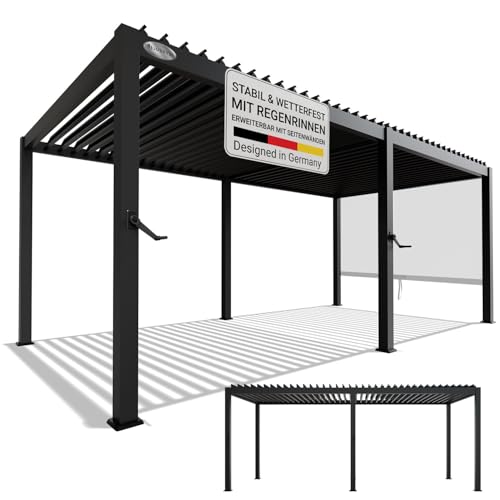 Juskys Lamellendach Tahiti 3x5,9 m - Stahl Pergola...