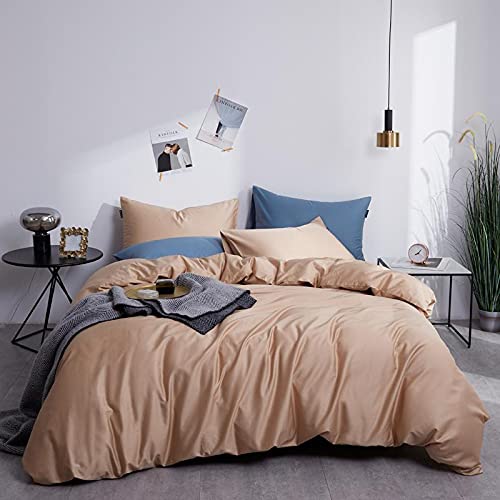 Housse de couette unie en taille twin queen king avec taies d'oreiller