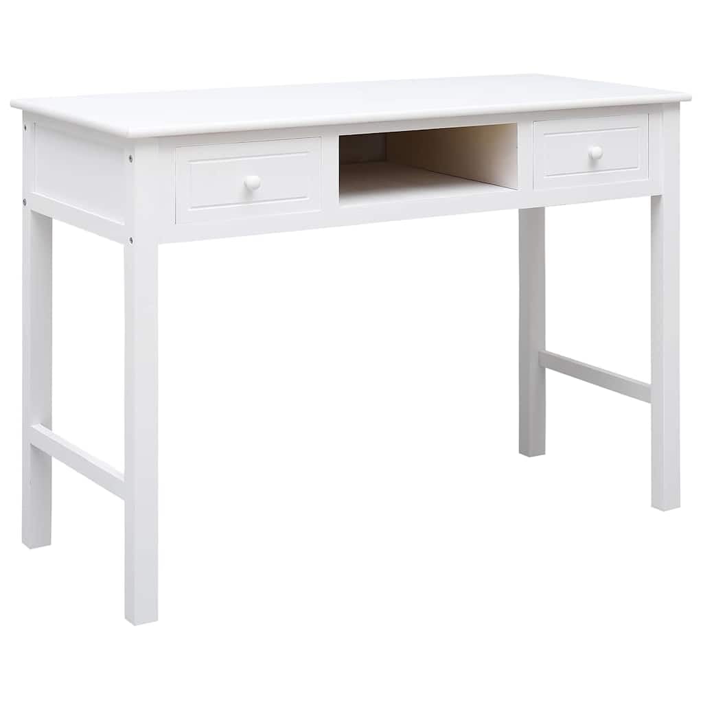 Biurko 108x45x76 cm lite drewno paulownia białe