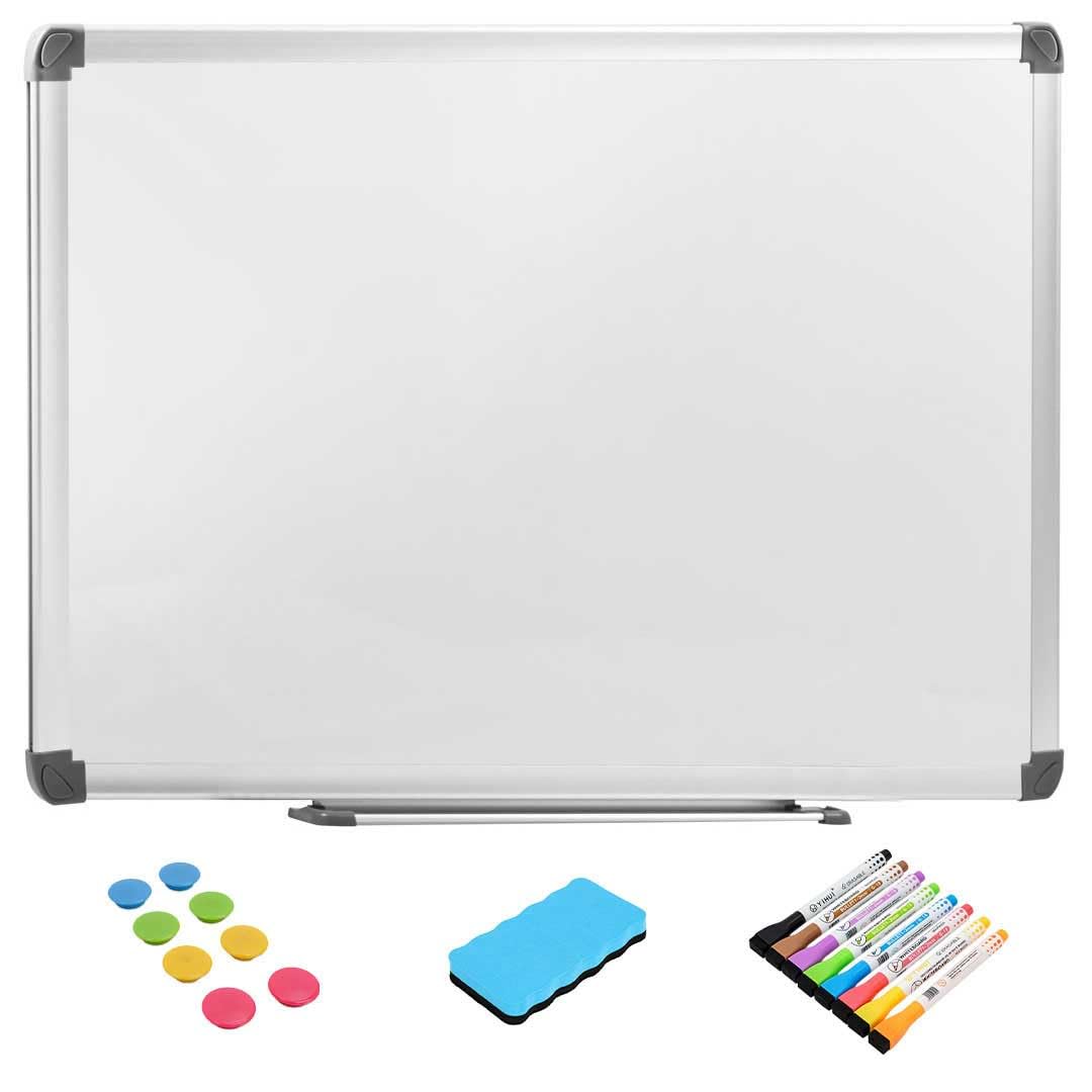 Danieli | Lavagna magnetica da parete con 8 pennarelli cancellabili, 8 calamite, 1 cancellino magnetico. Vaschetta porta accessori e Kit di fissaggio incluso. (60x45x1,5)
