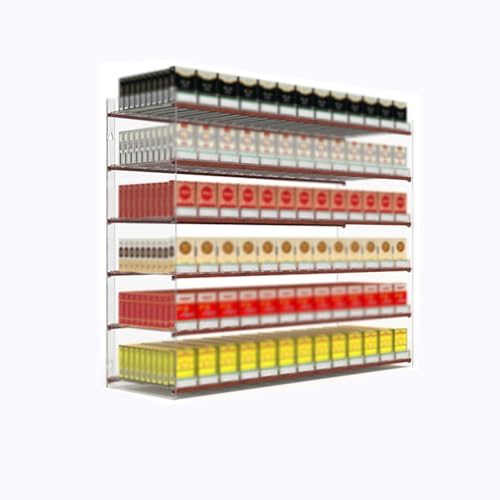 Vitrina de acrílico para cigarrillos y empujador automático de 34 cm