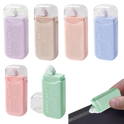 LAIVIYA Pegamento Roller, 6PCS Cinta Pegar Doble Cara, Pegamento Barra, Pegamento Cinta Tipo Tipex Para Scrapbooking Profesional, Fotos Y Manualidade