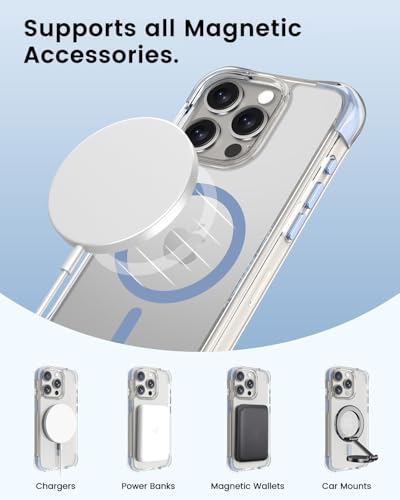 Coque magnétique pour iPhone 15 Pro OTOFLY compatible MagSafe bleu