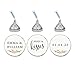 Andaz Press Personalized Wedding Chocolate Drop Label Stickers, Hugs and Kisses, Floral Roses, 216-Pack, for Engagement Bridal Shower Kisses Party Favors