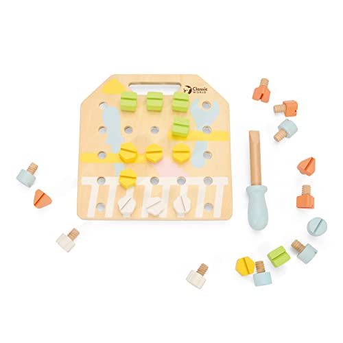 Jeu de vissage en bois Classic World pour affiner la motricité fine de l'enfant