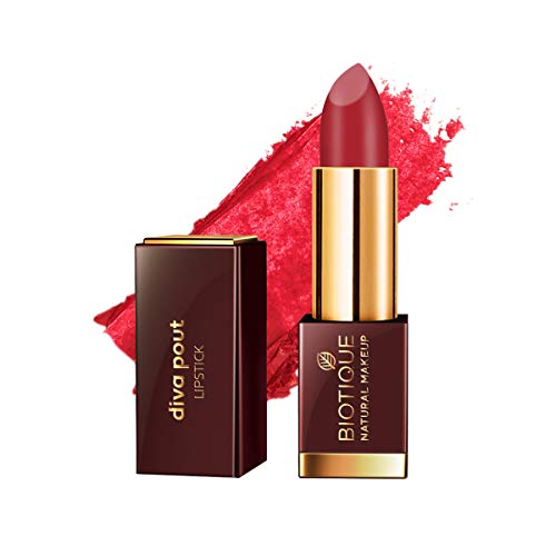 Image of Biotique Natural Makeup Diva Pout Lipstick, Red Alert Matte Finish