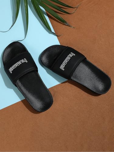 Image of hummel CLASSIC MEN SLIDERS Comfortable Cushioned Sole Arch Support Durable Lightweight Flexible Trendy Style Flip flops and Slippers Slides for Men Daily use Chappal