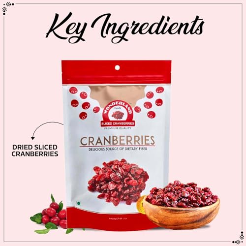 Image of Wonderland Foods 1Kg (200g X 5) American Dried Sliced Cranberries Pouch