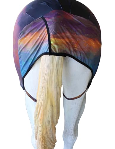 Image of Large Challenger Horse Comfort Stretch Sleazy Full Body Sheet with Neck - 4-Way Stretch Spandex Hood, Seamless Face Design - Supernova Print 521MW11