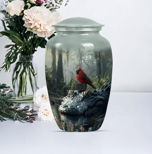 Image of Personalized Cardinal Word - Large Urn - Ashes Urns Human Remains - 10 Inch - Large with Velvet Bag - Burial Urn - Cremation Burial Urns - Funeral Urn Adult Ash - Decorative Urns for Ashes
