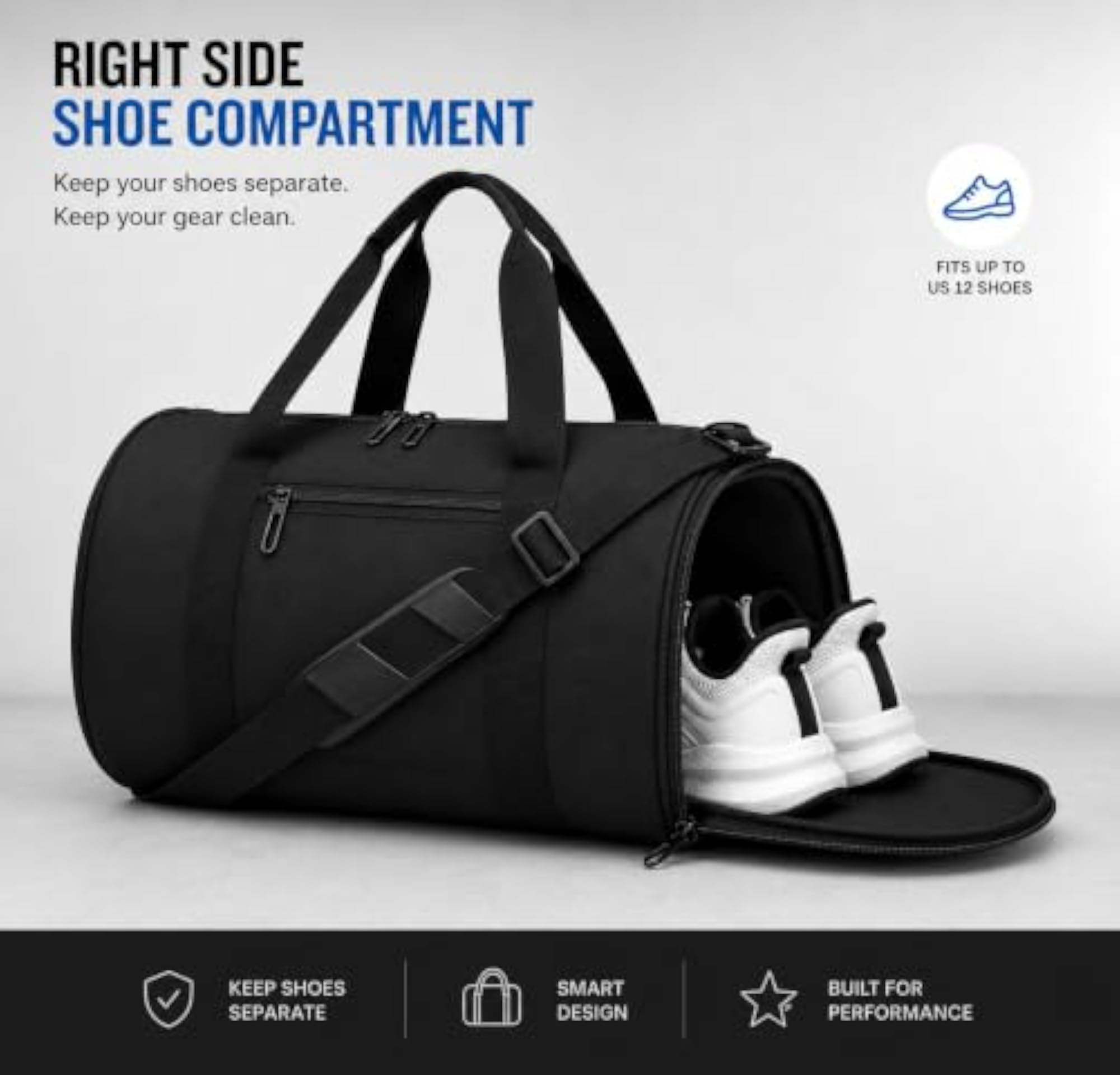 Waterproof Gym Bag for Men & Women with Adjustable Strap