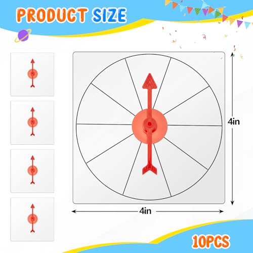 Image of Gejoy 10 Pack Transparent Spinners Bulk for Classroom Clear Spinners Dry Erase Math Game with Rotating Arrow (Red)