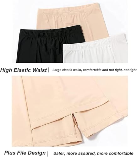 Fshway Double Layer Seamless Safety Shorts for Women | Anti-Chafing Under Skirt Shorts | Comfortable Stretch Innerwear | Smooth Crotch Coverage | Ideal for Dresses Black Pack of 1 - Image 6 thumbnail