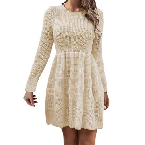 weihnachtskleid Damen, Strickkleid Damen Freizeit Winterkleid Festlich Elegant Kleid Weihnachten Große Größen Longpullover Langarm Weihnachtskleid...