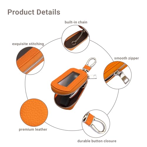 Image of Yuoyar Premium Leather Key Fob Case - Universal Car Key Holder