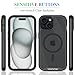 wahhle Compatible with iPhone 15 Case, Magnetic Wireless Charging Built in Screen Protector Full Body Shockproof Slim Fit Bumper Protective Phone Cover 6.1'' Men Women-Black/Clear