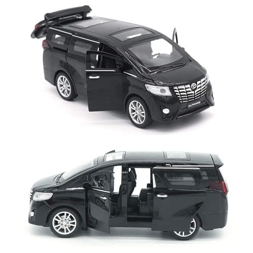 Image of Exclusive Alloy Metal Pull Back Die-Cast Car 1:32 Alphard Diecast Metal Pullback Toy Car with Openable Doors & Light, Music Boys Gifts Toys for Kids(1:32 Alphard - Black)