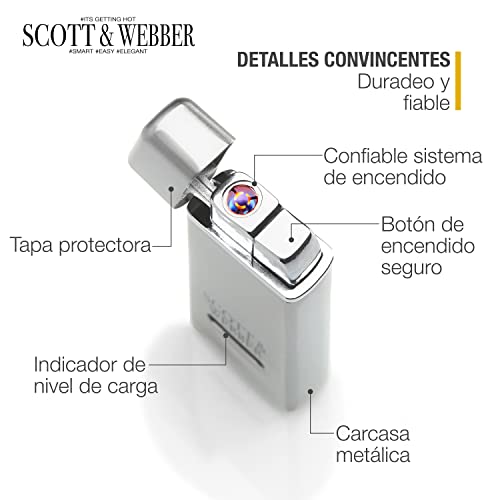 Mechero Jet Flame de gas recargable Scott & Webber, encendedor soplete de metal 4