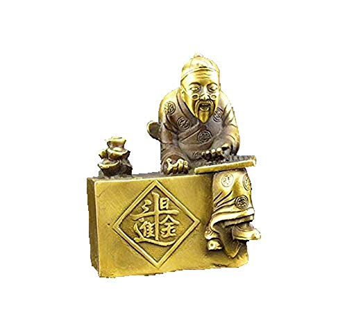 Statue Chinoise en Laiton Vieil Homme H3TF5J Idée Cadeau de Prospérité