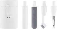 Limpador Fone de Ouvido 4 em 1 Kit de Limpeza Multifuncional Fones Celulares com Estojo Super Portátil Compatível com Air Pods Com ou Sem Fio Entre Outros Modelos (Branco)