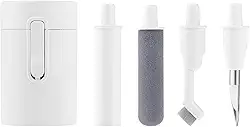 Limpador Fone de Ouvido 4 em 1 Kit de Limpeza Multifuncional Fones Celulares com Estojo Super Portátil Compatível com Air Pods Com ou Sem Fio Entre Outros Modelos (Branco)