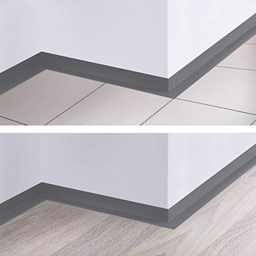 HOLZBRINK Battiscopa Morbido, Autoadesivo, Grigio