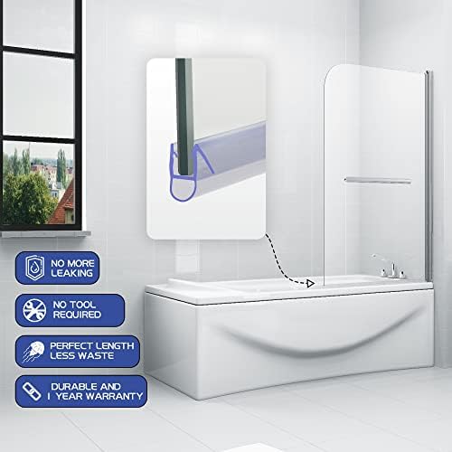 HNNHOME Bath Shower Screen Door Seal Strip for 4-6mm Glass Up to 7mm Gap