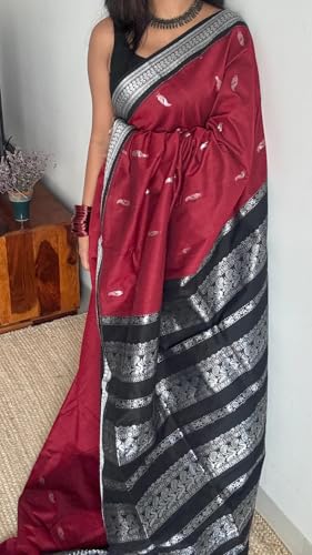 Image of South Cotton Gadwal Saree for Women | Celebrity Inspired Traditional Ethnic Wear | Chettinad & Kalyani Cotton Sarees | Soft Cotton Saree with Blouse Piece