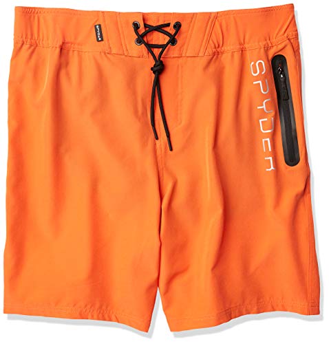 Spyder Men s Standard 9  Solid Hybrid Board Shorts, Orange, Medium