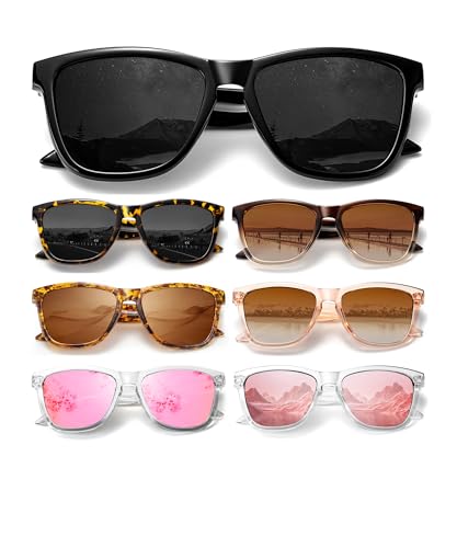 Womens Trendy Sunglasses Classic Retro Sun Glasses for Travel Driving 7Packs