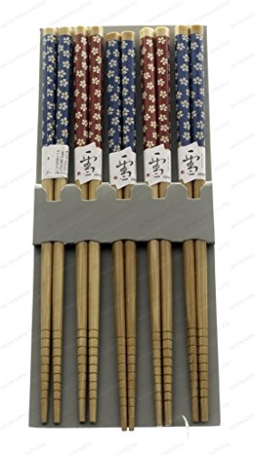 M.V. Trading 900287 Japanese Chopsticks Gift Set With Many Variety Designs, 5 Pairs by M.V. Trading