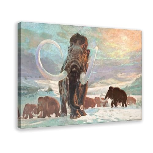 Impression sur toile Mammoth Zdenek Burian art mural de salon premium