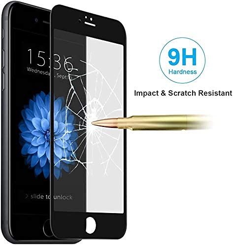 Image of (Black edge to edge Coverage Tempered glass screen protector for Iphone 6 / Iphone 6S