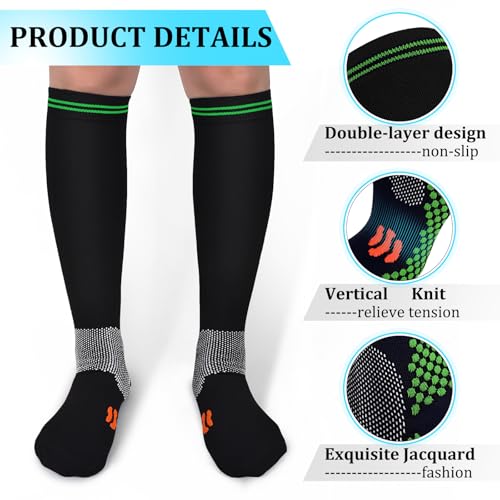 Image of 30-40mmHg Medical Graduated Compression Socks for Women&Men Circulation-Compression Stockings-Knee High Socks for Support,Hiking,Running