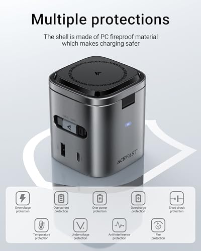 Image of INICIO 6-in-1 80W Foldable GaN Magsafe Charging Station,Built in Apple Watch & Airpods Magnetic Wireless Charger, 60W PD USB C Retractable Cable for iPhone 17 16 Galaxy S26 S25 Ultra MacBook iPad Pro