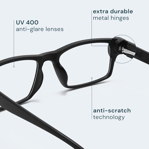 Image of IBOANN Reading Glasses for Men Readers Mens Stylish Blue Light Blocking Computer Eyeglasses