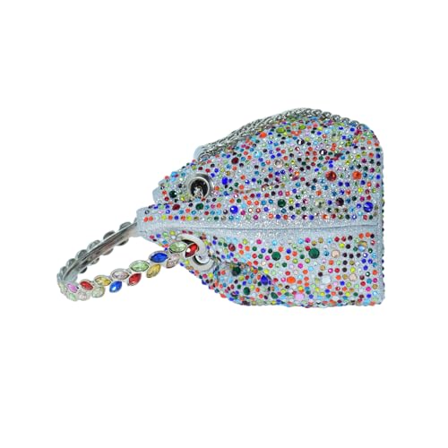 Image of HUANG ZHUANG Colorful Crystal Soft Purse Sparkly Rhinestone Handbag Women Clutch Bling Party Crossbody Bag for Prom Cocktail