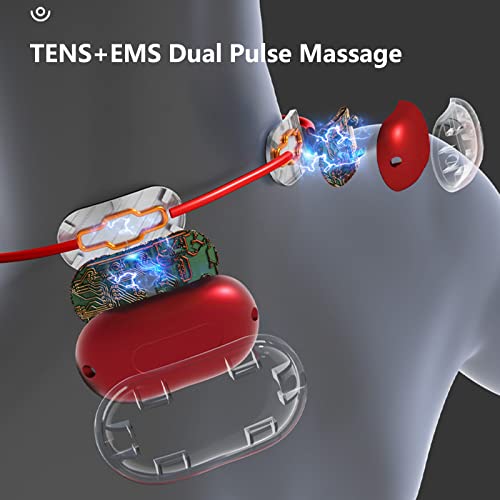 Dangjuacua Pendant Shape Neck Massager With Heat, Portable Electric Pulse Neck And Shoulder Massager, 4 Massage Modes, 9 Levels Of Intensity Adjustment，Best Gifts For Women Men (Red) #TOP5