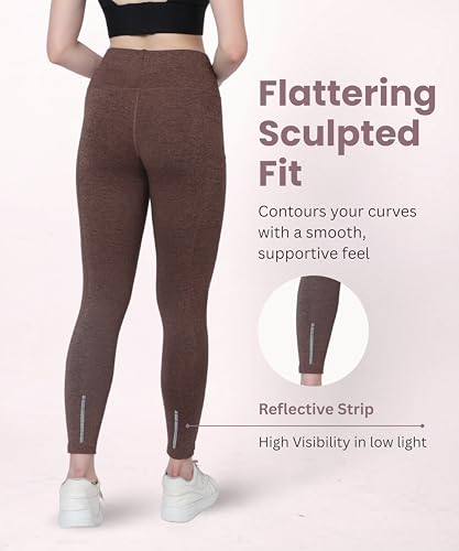 Image of Glamoras Women Polyester Spandex High Waist Gym Legging with Side Pocket, 4-Way Stretch, Squat-Proof, Moisture-Wicking Yoga Pants, Workout Tights for Running, Gym, Fitness, Training, Yoga & Activewear