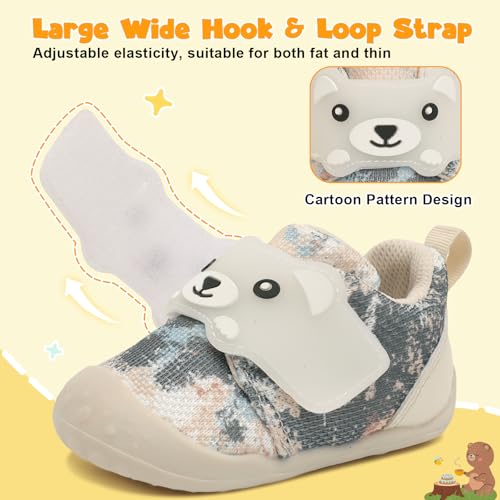 Image of FEETCITY Baby Walking Shoes Wide Baby Shoes Boys Girls Infant Sneakers Crib Shoes Breathable Toddler Barefoot Shoes Slip On Shoes